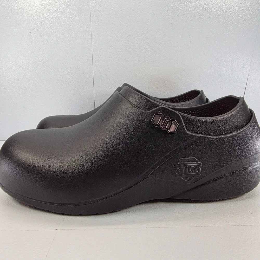 Stico Black Slip Resistant Professional Clogs Work Shoes Men Size 12 Chef NEC03S